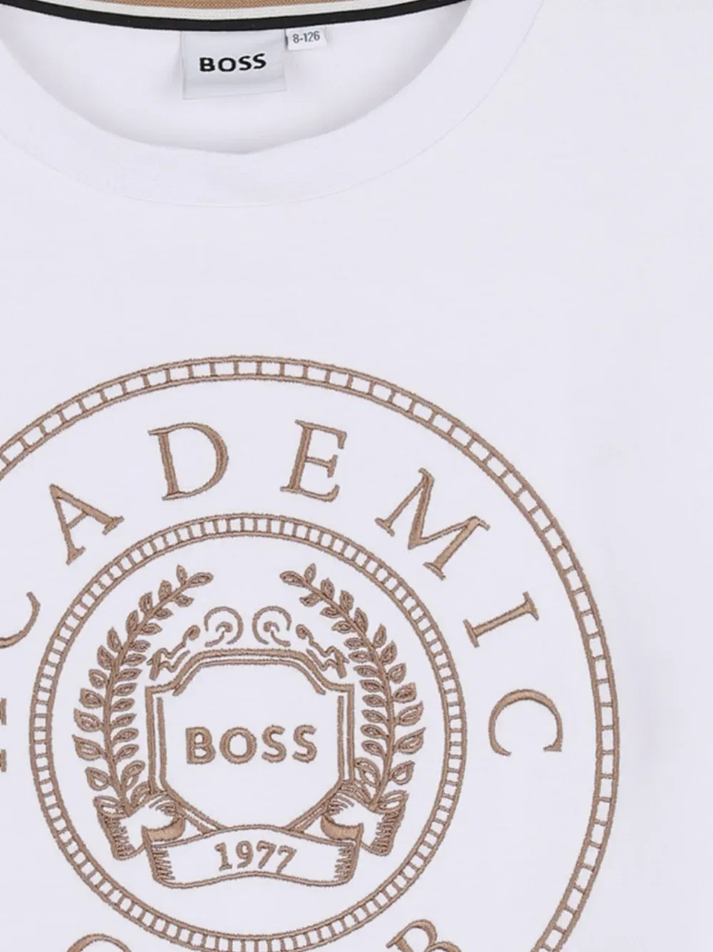 Футболка с вышитым логотипом BOSS Kidswear, белый — фото 3
