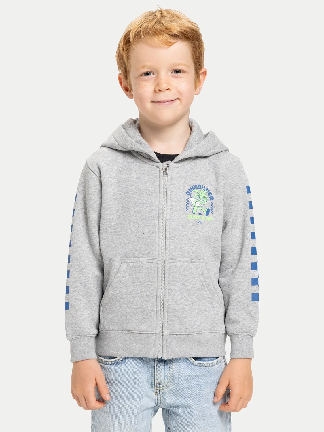 Толстовка стандартного кроя для мальчика Graphic Zips Quiksilver, серый