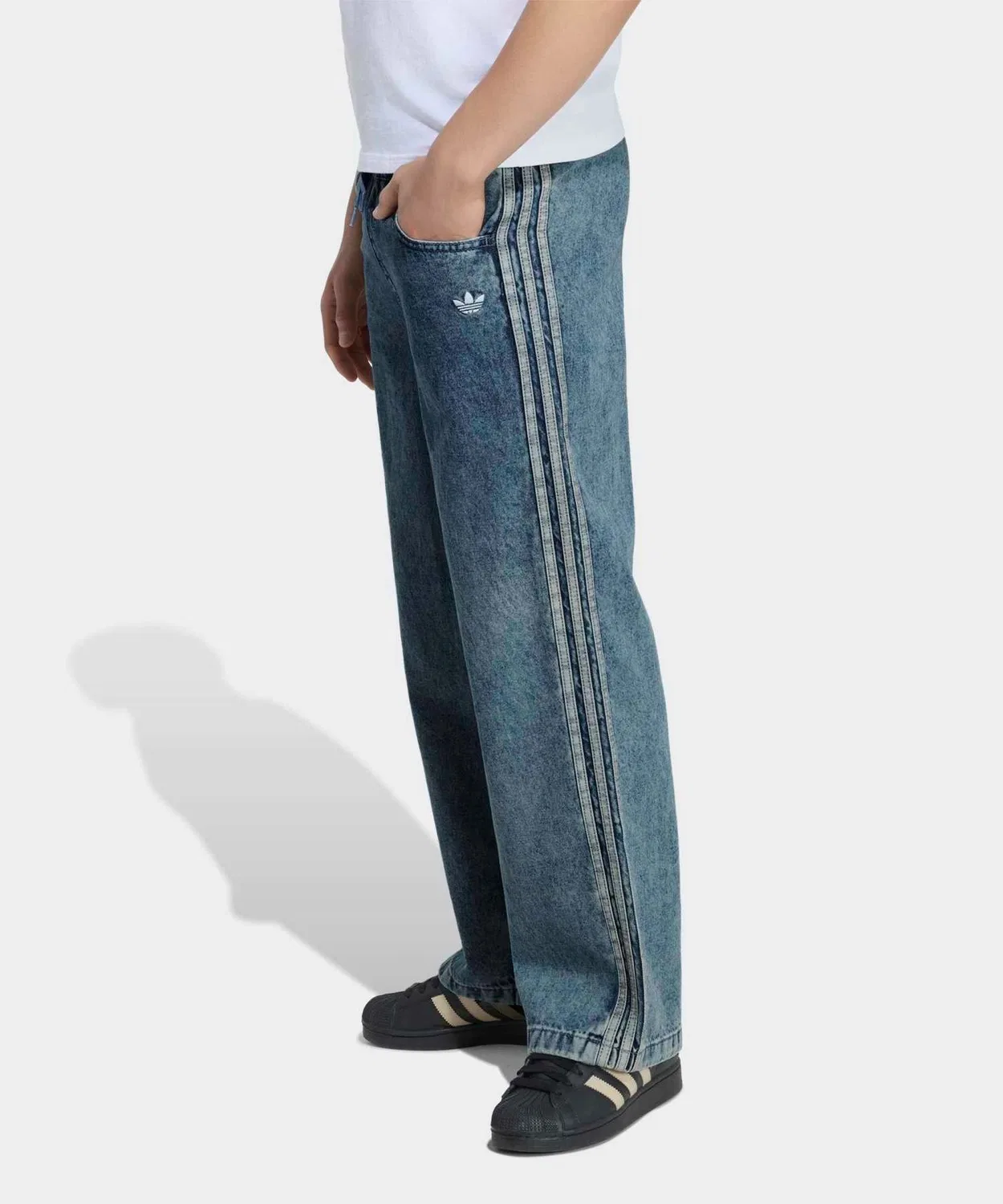 Детские джинсовые брюки свободного кроя Firebird Loose Denim Track Pants Adidas, Blue
