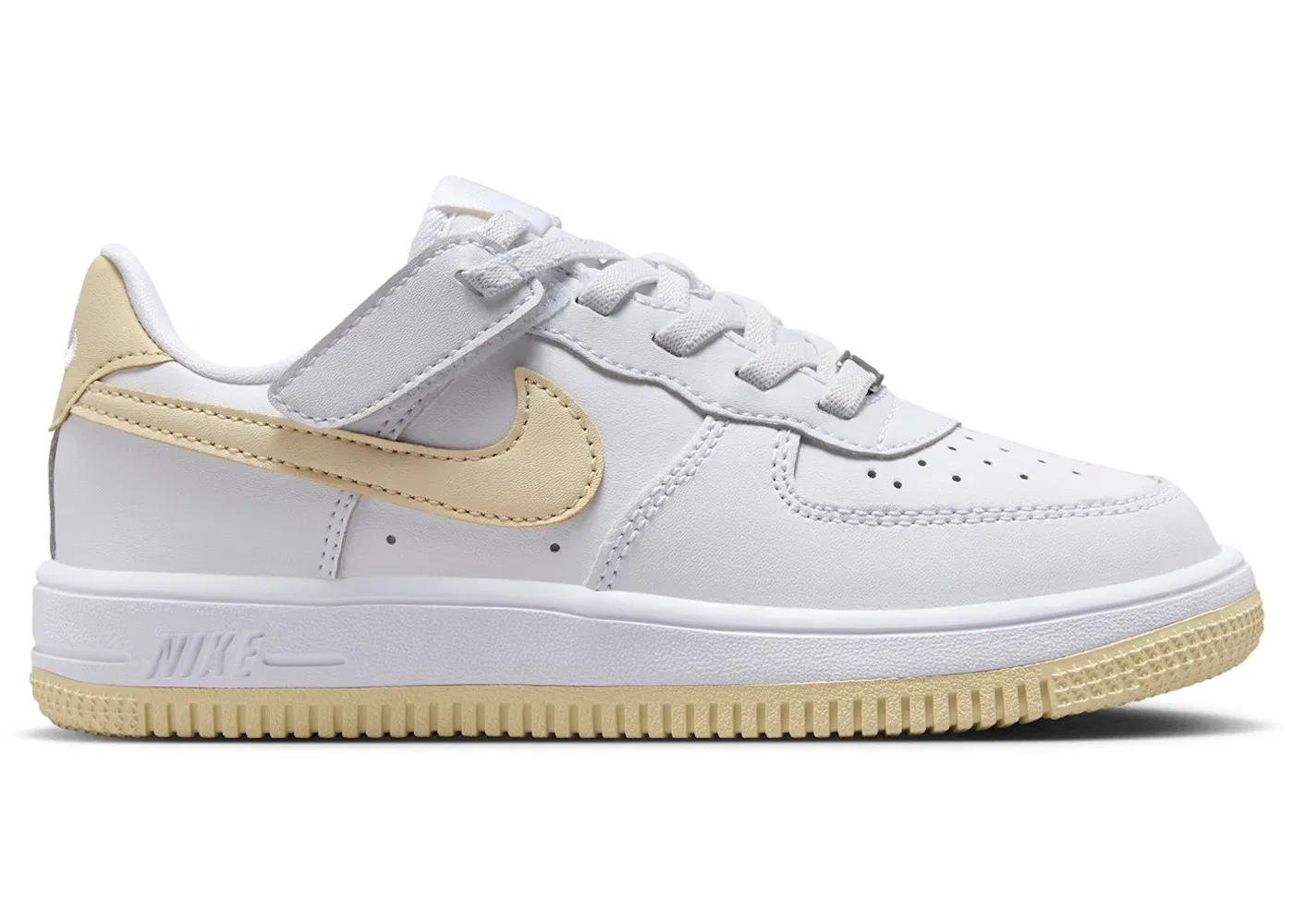 Детские кроссовки без шнурков Nike Force 1 Low EasyOn Nike, White White Light Khaki