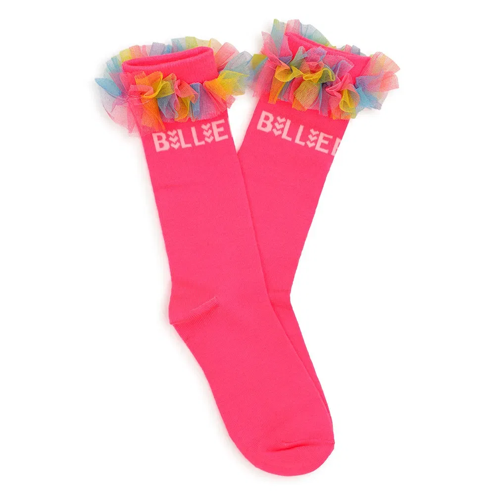 Детские носки для девочек с сетчатой оборкой Billieblush, Pink