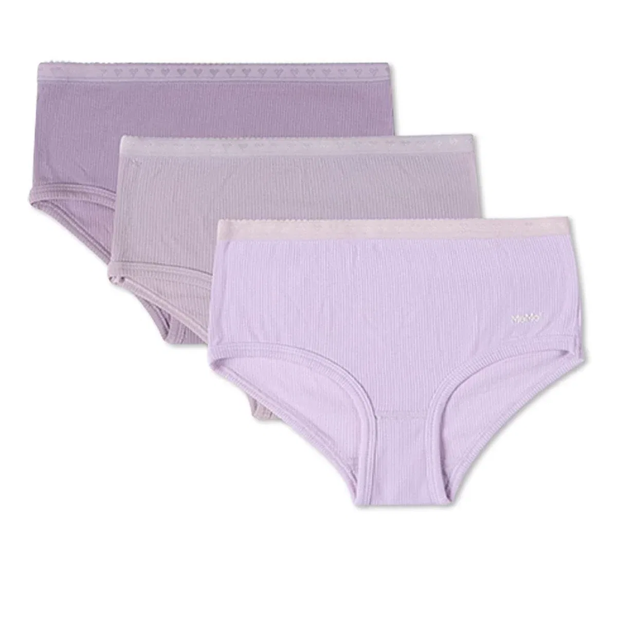 Детские трусы для девочек с рифленой текстурой набор 3 шт Memoi, Purple Multi