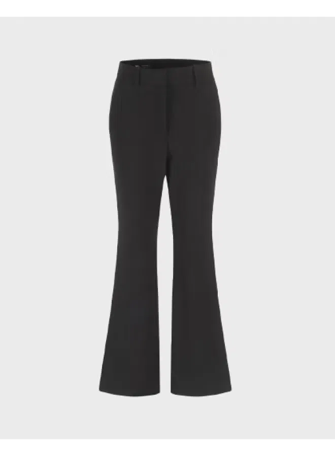 Брюки расклешенные с удлиненным силуэтом Zara, черный