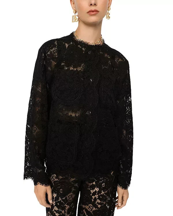 Женская куртка из кружева Dolce & Gabbana, черный