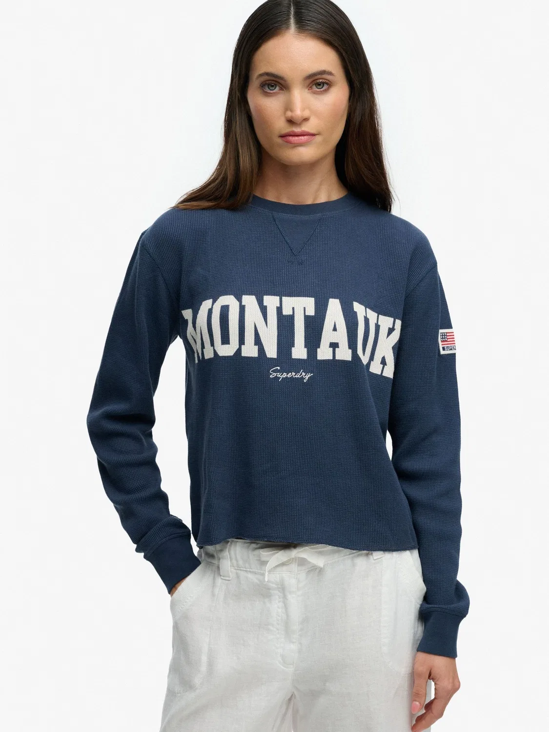 Футболка с длинным рукавом Athletic Essential Graphic Superdry, синий — фото 2