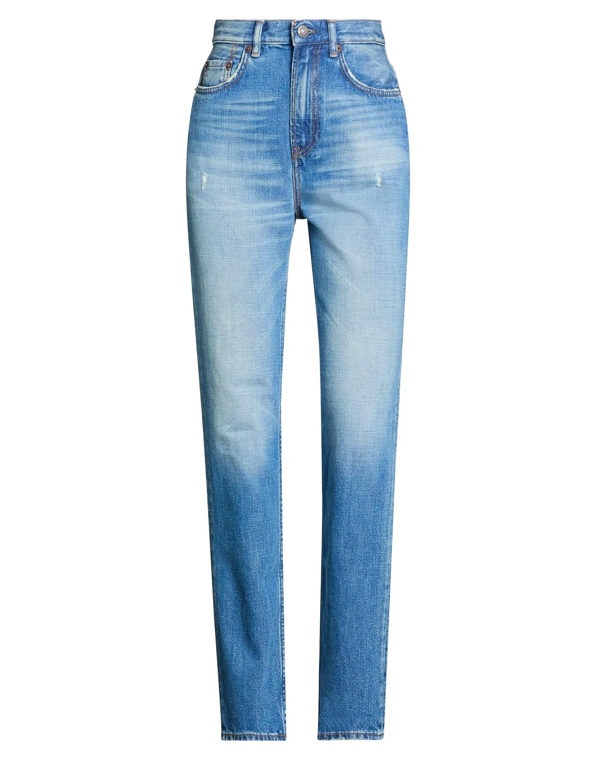 Женские джинсы Mom Jeans с потертостями Acne Studios, синий