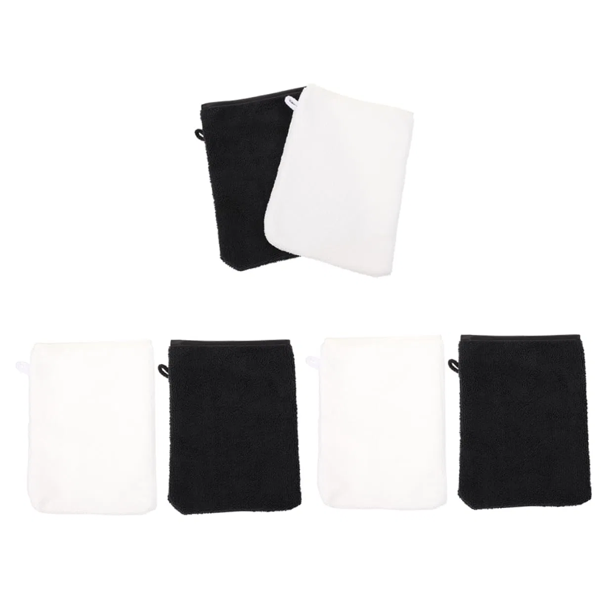 Салфетки для снятия макияжа, многоразовые, Beatifufu, 6 шт, Black/White