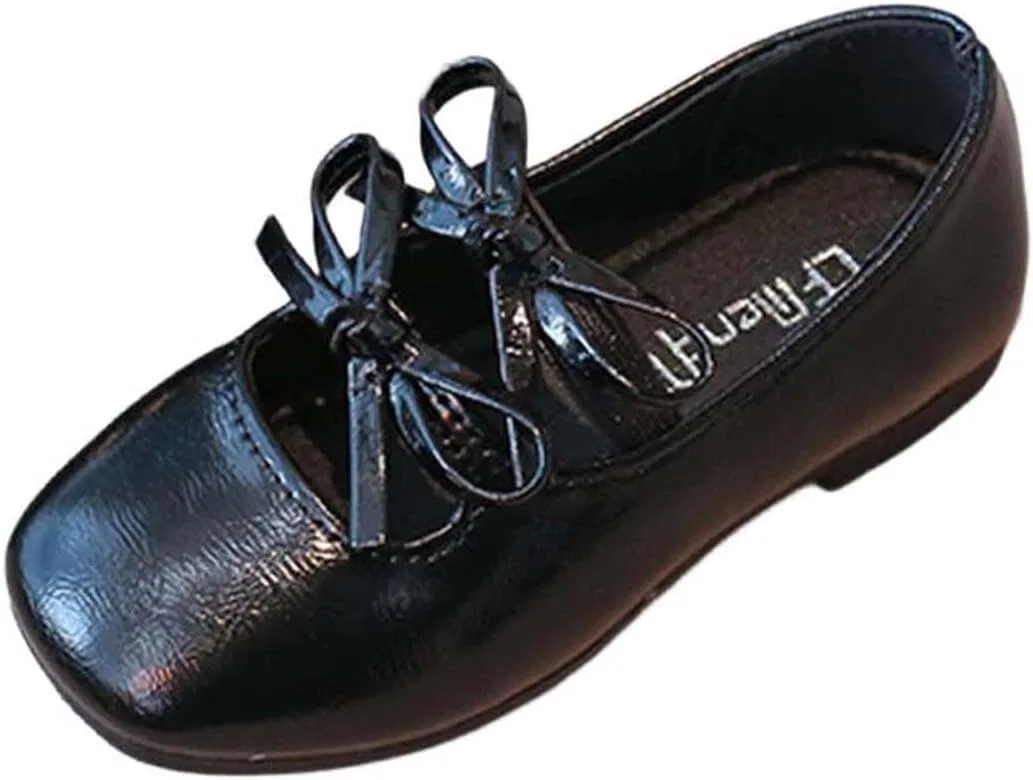 Детские балетки для девочек с бантом SHOPESSA, Black