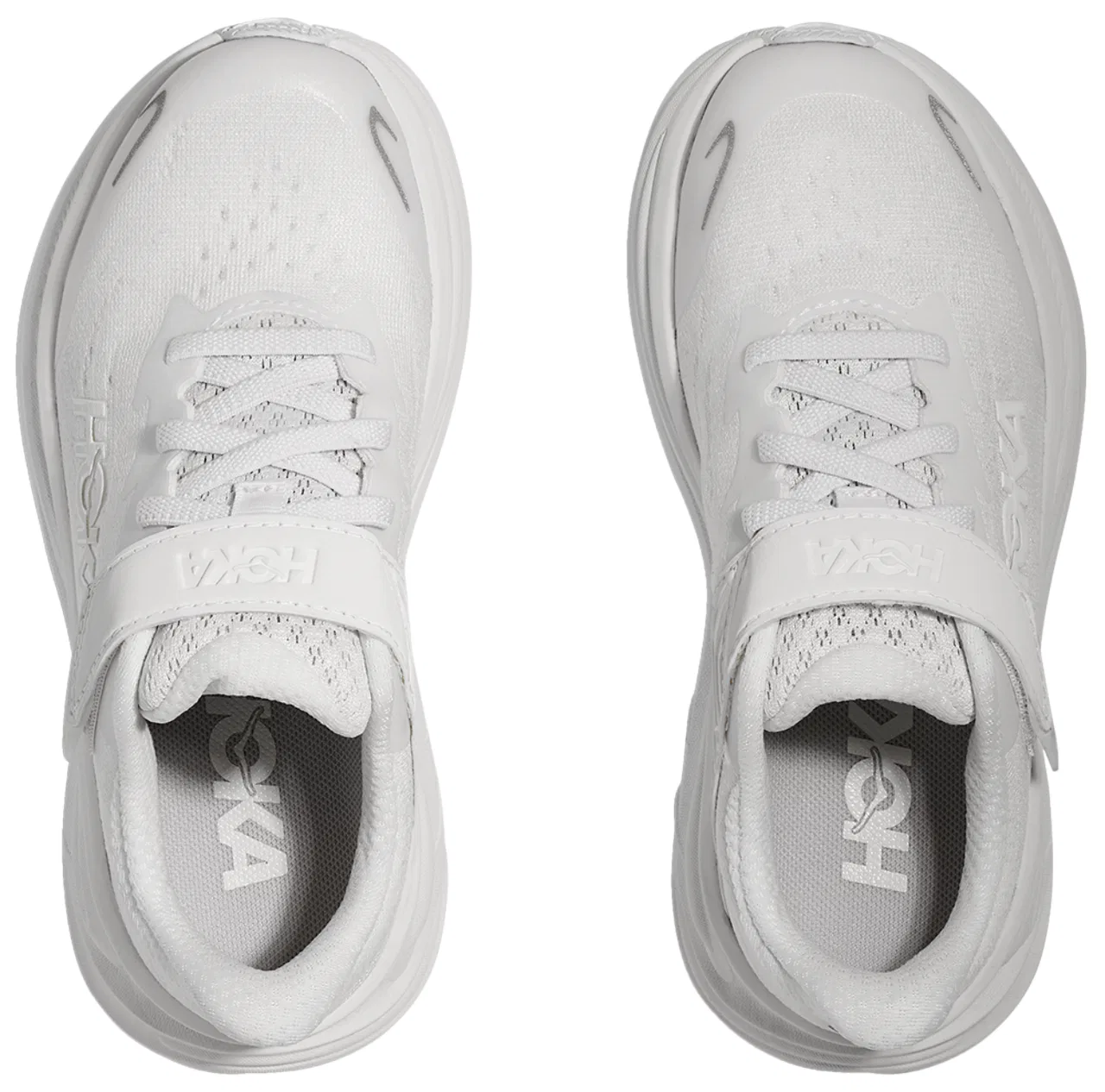 Детские кроссовки для мальчиков с дышащим верхом Clifton 10 HOKA, White White — фото 4