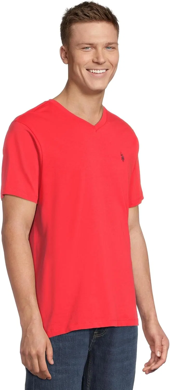 Мужская футболка с V-вырезом U.S. POLO ASSN., Barberry — фото 2