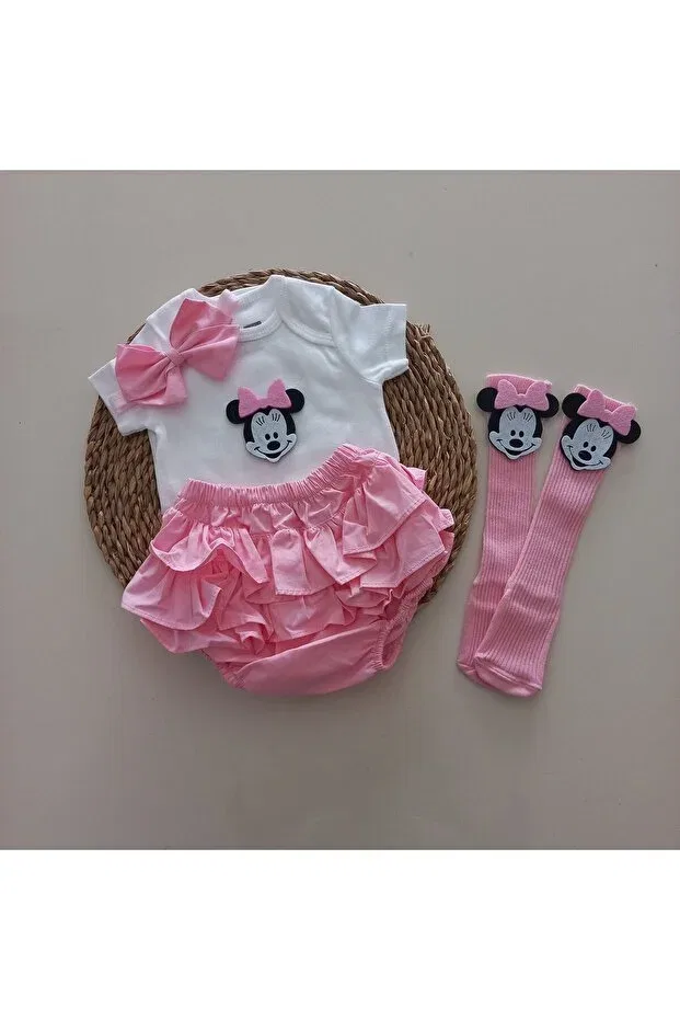 Детский комплект для девочек с оборками Minnie Mars Baby, Pink
