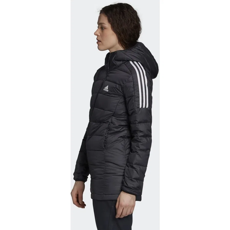 Куртка спортивная с длинным рукавом adidas Essentials Долгополая парка, Черный — фото 3