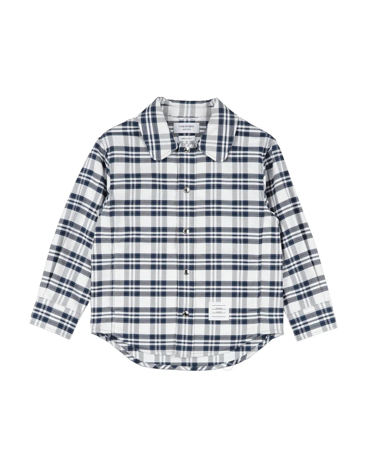 Детская рубашка для мальчиков из твида с принтом Thom Browne, белый
