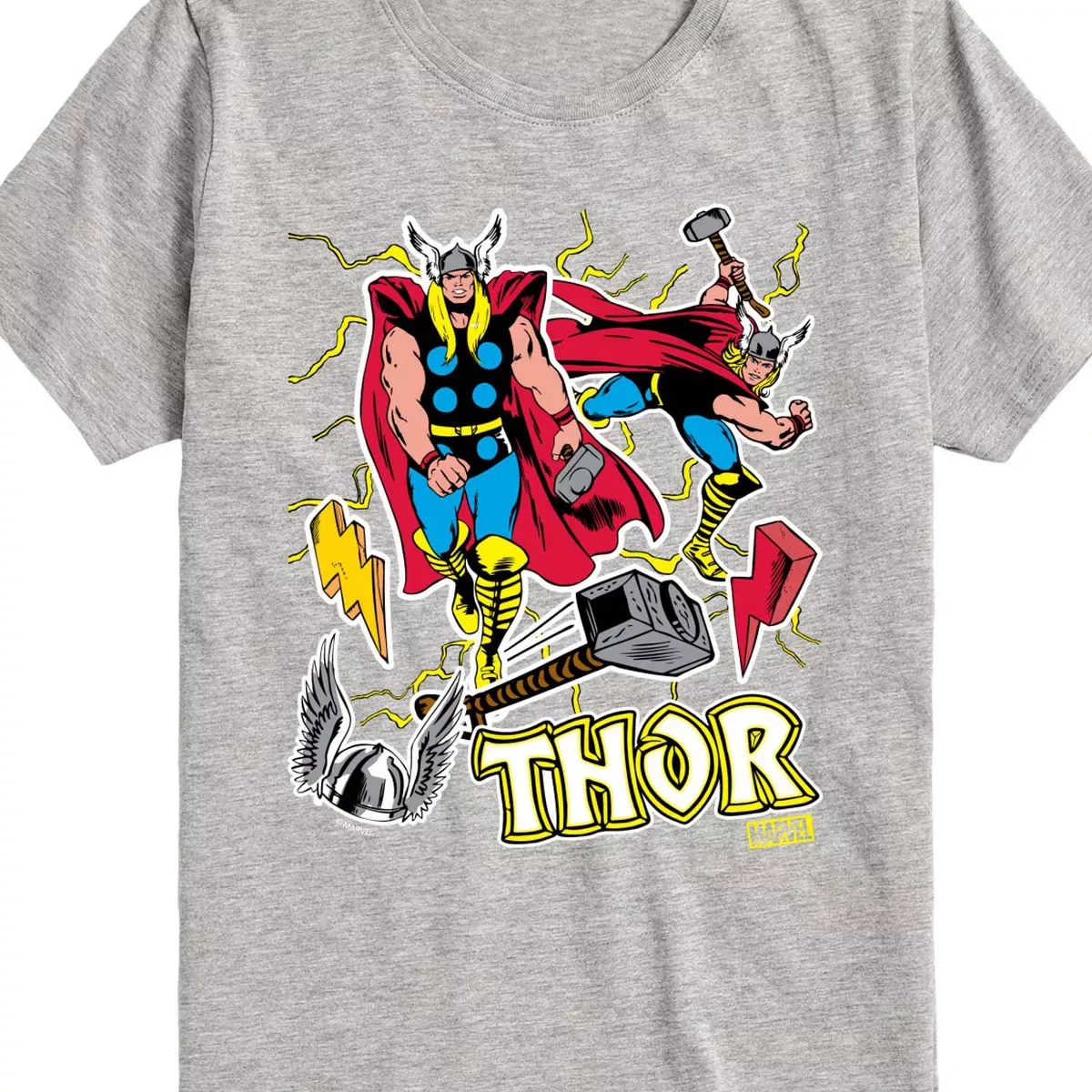 Детская футболка с принтом Thor Stickers Style Marvel, Black — фото 2