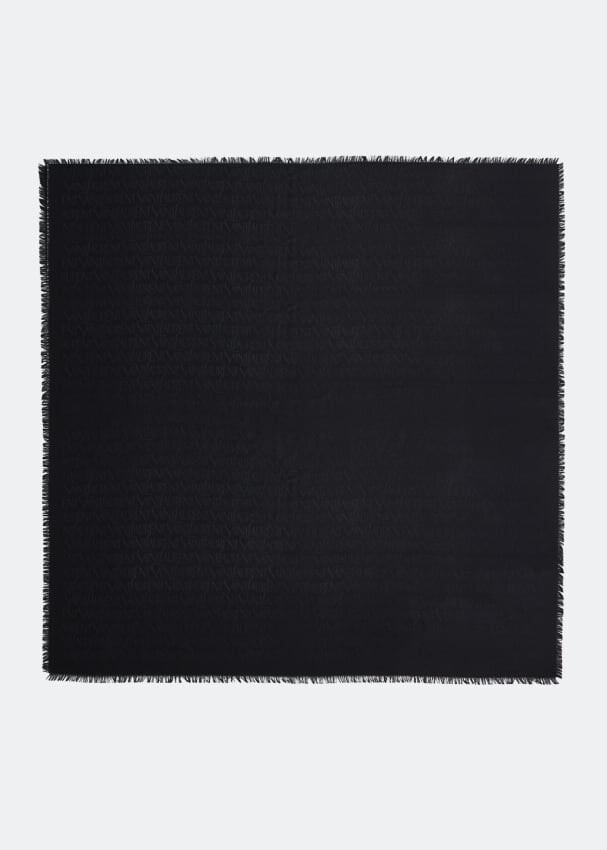 

Шарф SAINT LAURENT Large logo square scarf, черный