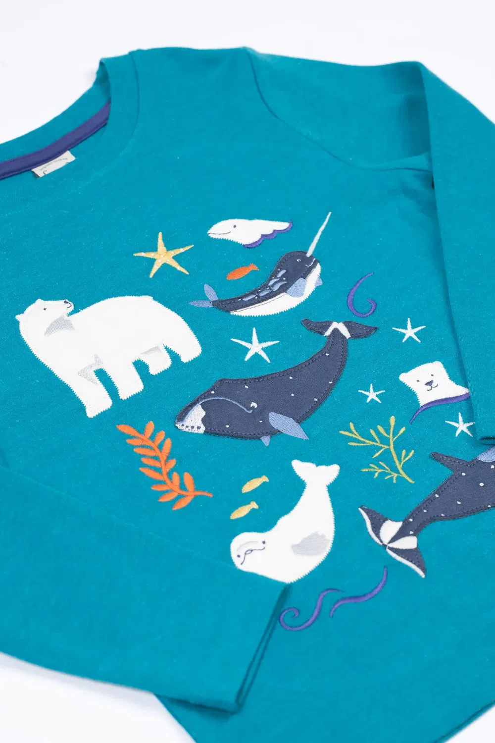 Детская футболка с аппликацией Adventure Frugi, Teal — фото 2