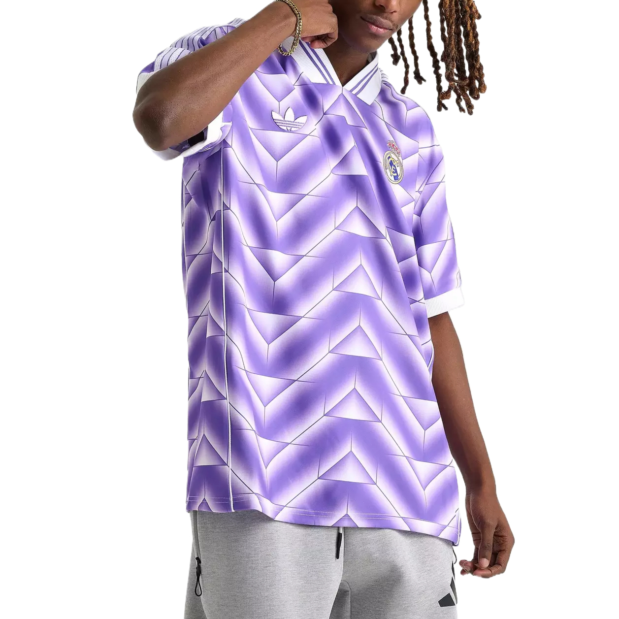 Футболка Real Madrid мужская Adidas Originals, фиолетовый/белый — фото 4