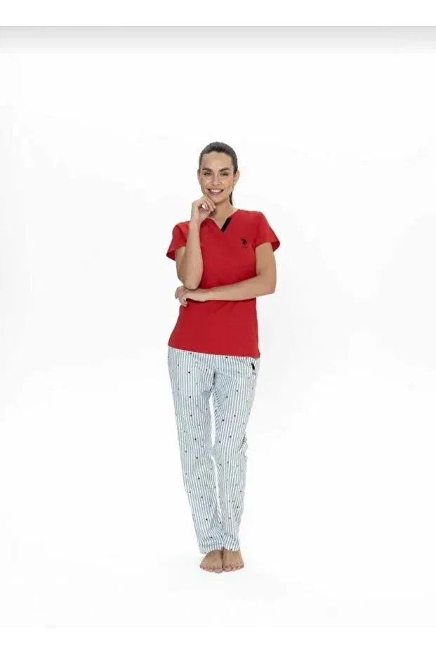 Женская пижама с коротким рукавом U.S. Polo Assn., Red