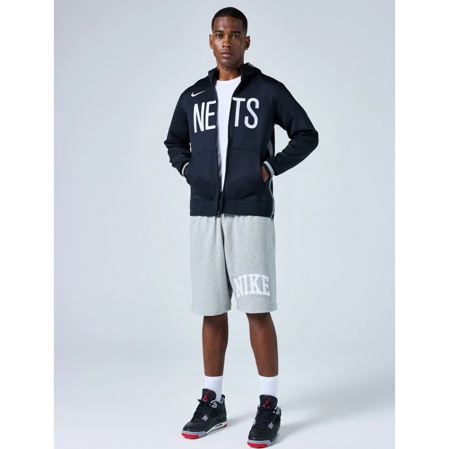 Худи мужское с капюшоном Nike NBA Brooklyn Nets Showtime Dri-FIT, Черный — фото 4