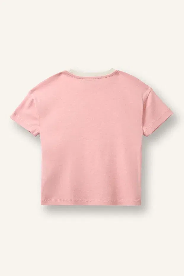 Детская футболка для девочек хлопковая Relaxed Fit Defacto, Pink-pn113 — фото 3