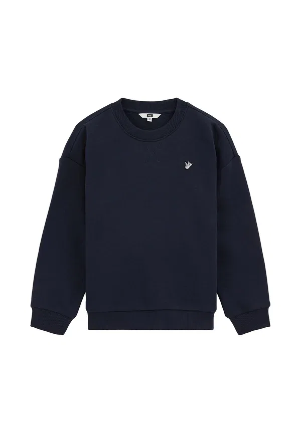Свитшот из хлопка и полиэстера Sweatshirt We Fashion, dark blue, темно-синий
