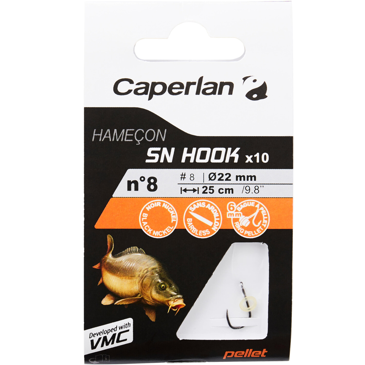 

Рыболовный крючок SN Hook на пеллетсах для ловли карпа CAPERLAN, черный
