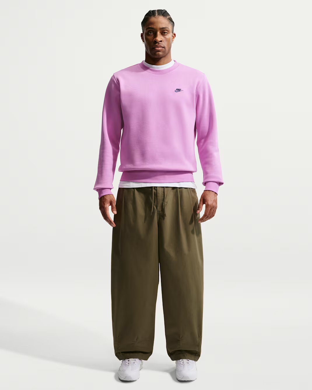Свитшот Nike Club Fleece Crew, светло-пурпурный/темно-синий — фото 4