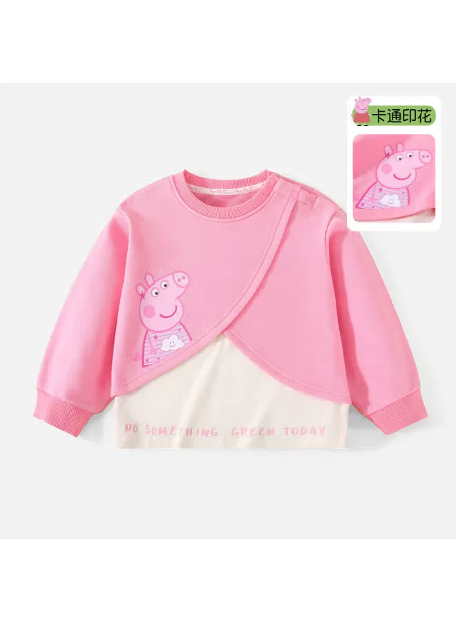 Худи с длинным рукавом с принтом Peppa Pig, розовый — фото 2