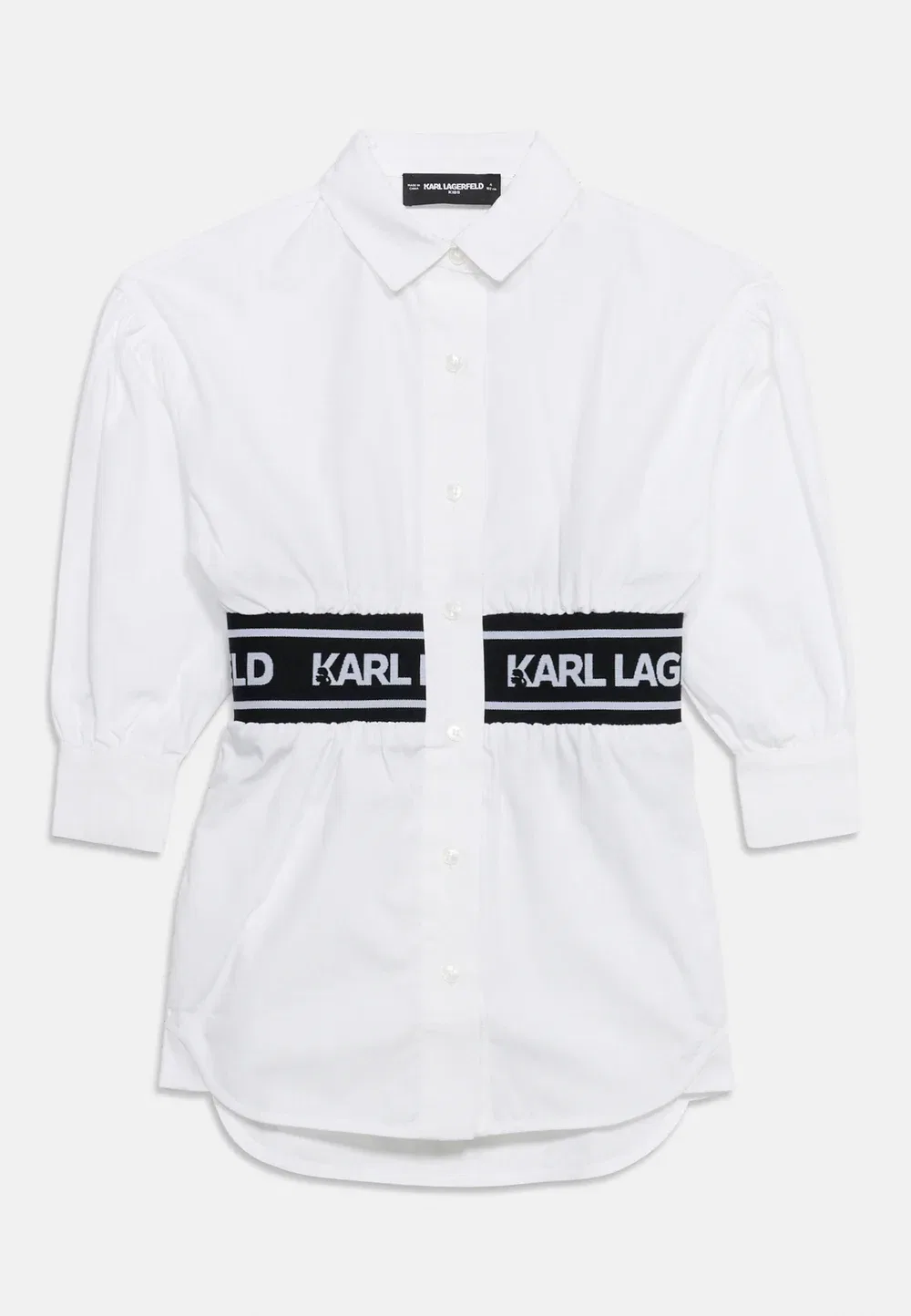 Рубашка - блузка на пуговицах Karl Lagerfeld Kids, White — фото 3