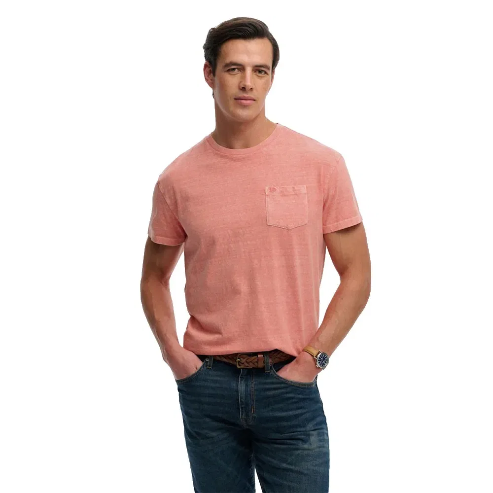 Футболка с коротким рукавом Cotton Classic Linen Pocket Superdry, розовый