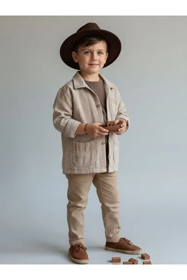Детская хлопковая куртка с карманами и узором Zekids — фото 3