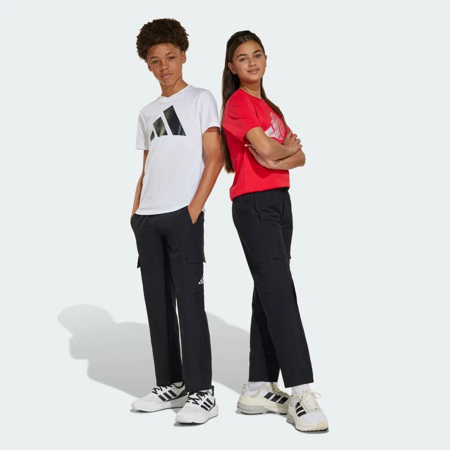 Штаны карго спортивные JC9388 Essentials Climacool Cargo Pants Kids adidas, Черно-белый
