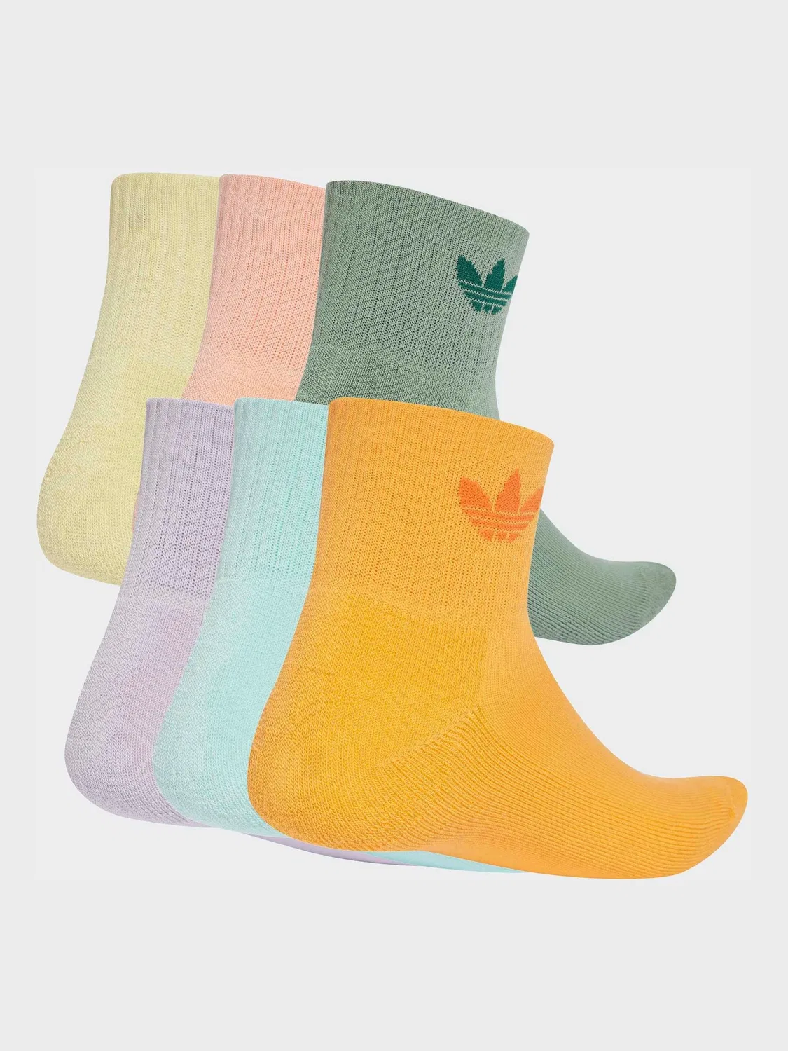 Носки, набор 6 пар, длина до щиколотки, adidas Originals, оранжевый — фото 2