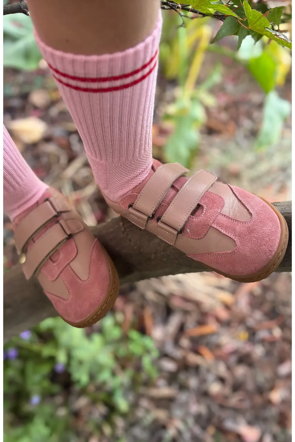 Детские кеды barefoot с ретро-дизайном Pele Young Soles, Old Rose — фото 2