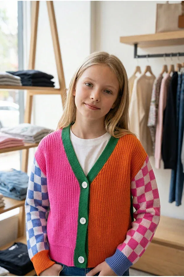Детский кардиган для девочек с принтом Minimoda Kids, Colored