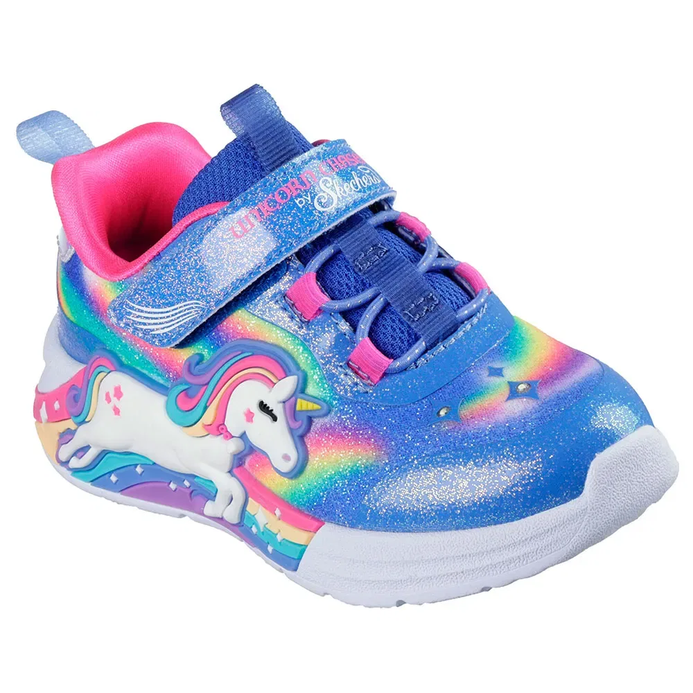 Детские кроссовки для девочек со светящейся подошвой Unicorn Chaser N Skechers, Blue