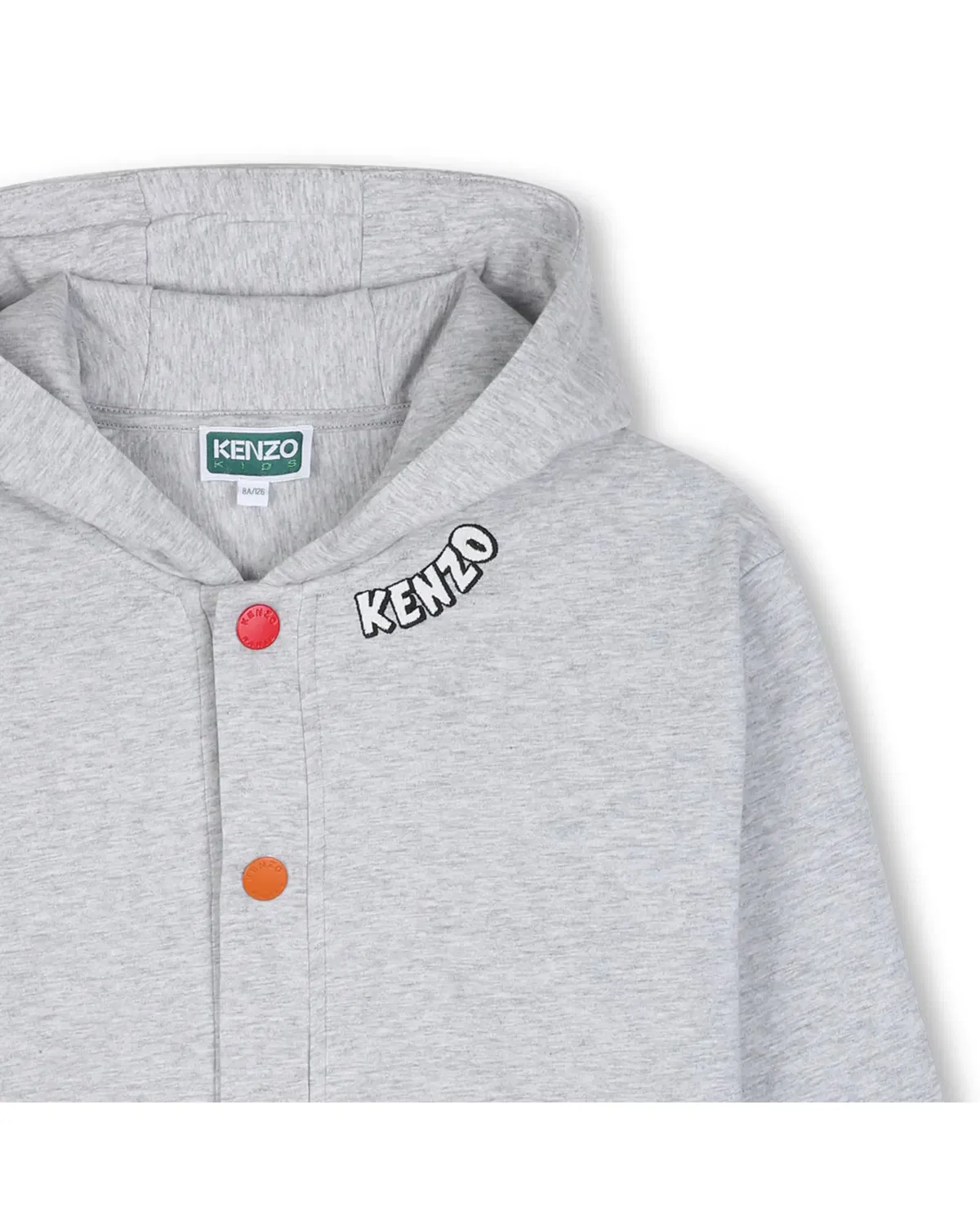 Детская худи с принтом для мальчиков Kenzo Kids, Gris Claro — фото 2