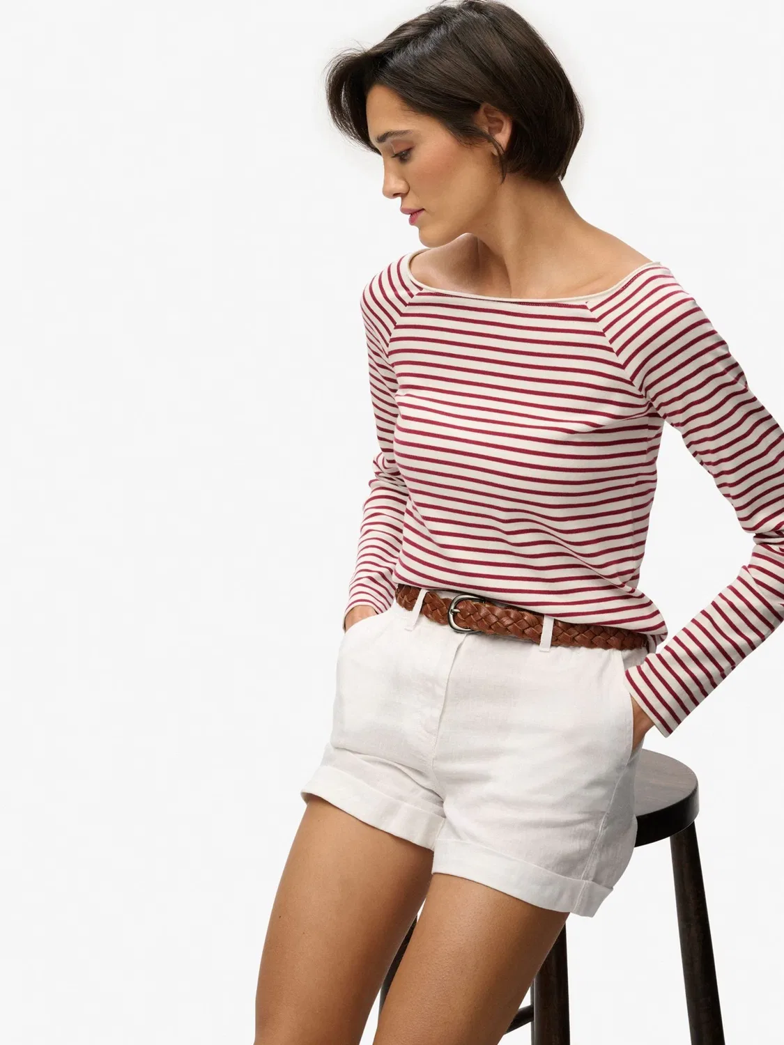 Топ с открытыми плечами Bardot Off Shoulder Superdry, красный