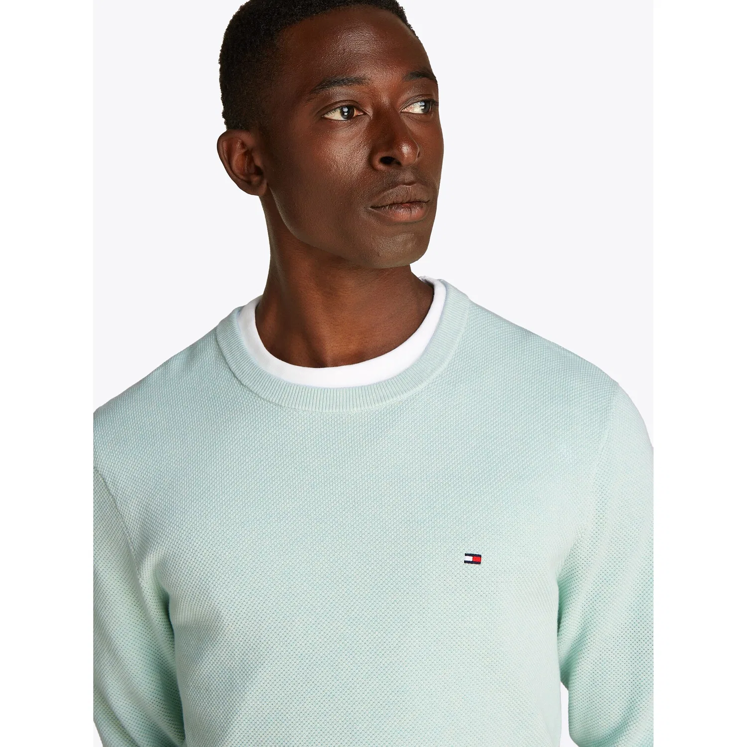 Мужской джемпер с круглым вырезом Tommy Hilfiger, Minty Essence Heather — фото 2