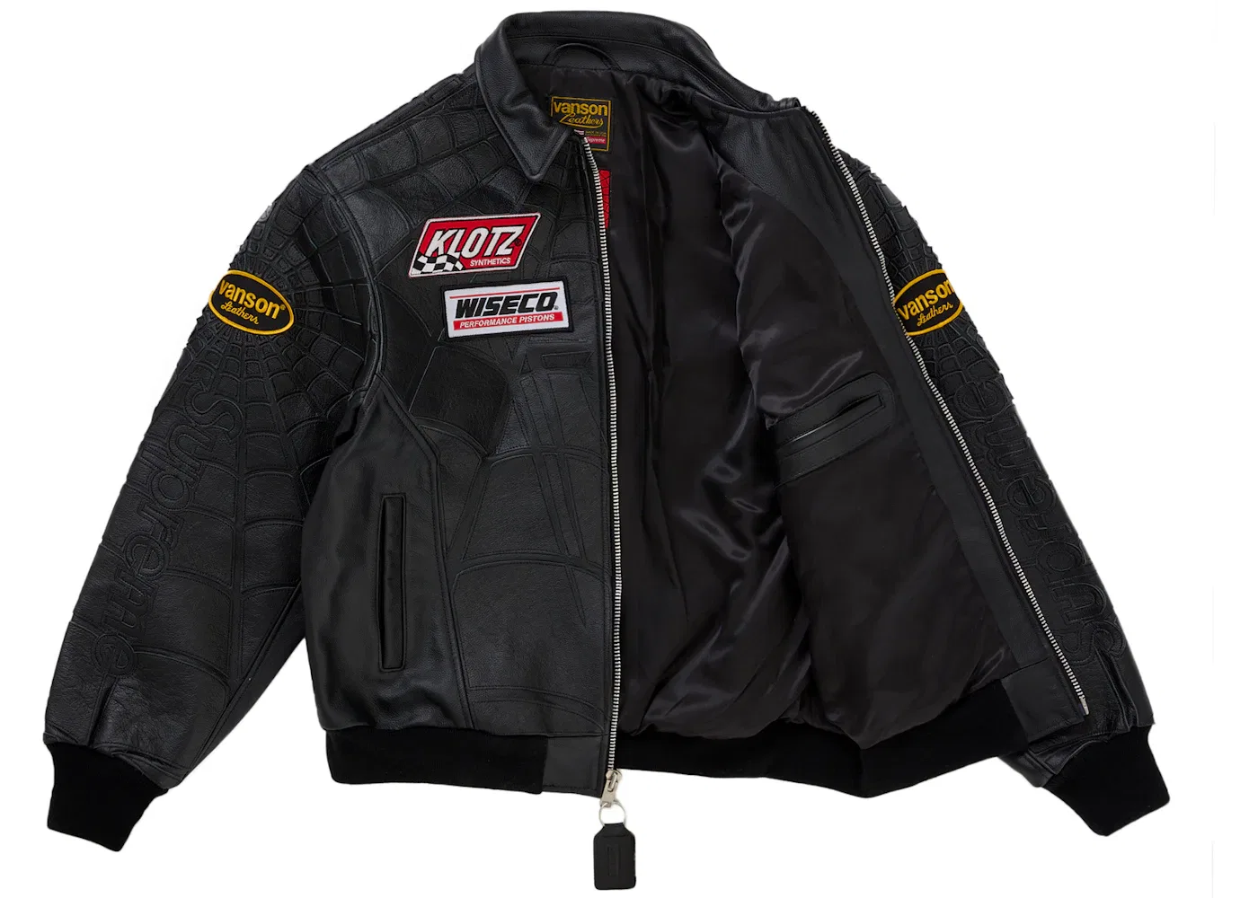 Мужская кожаная куртка-косуха с принтом Spider-Man Supreme Vanson Leathers, Black — фото 2