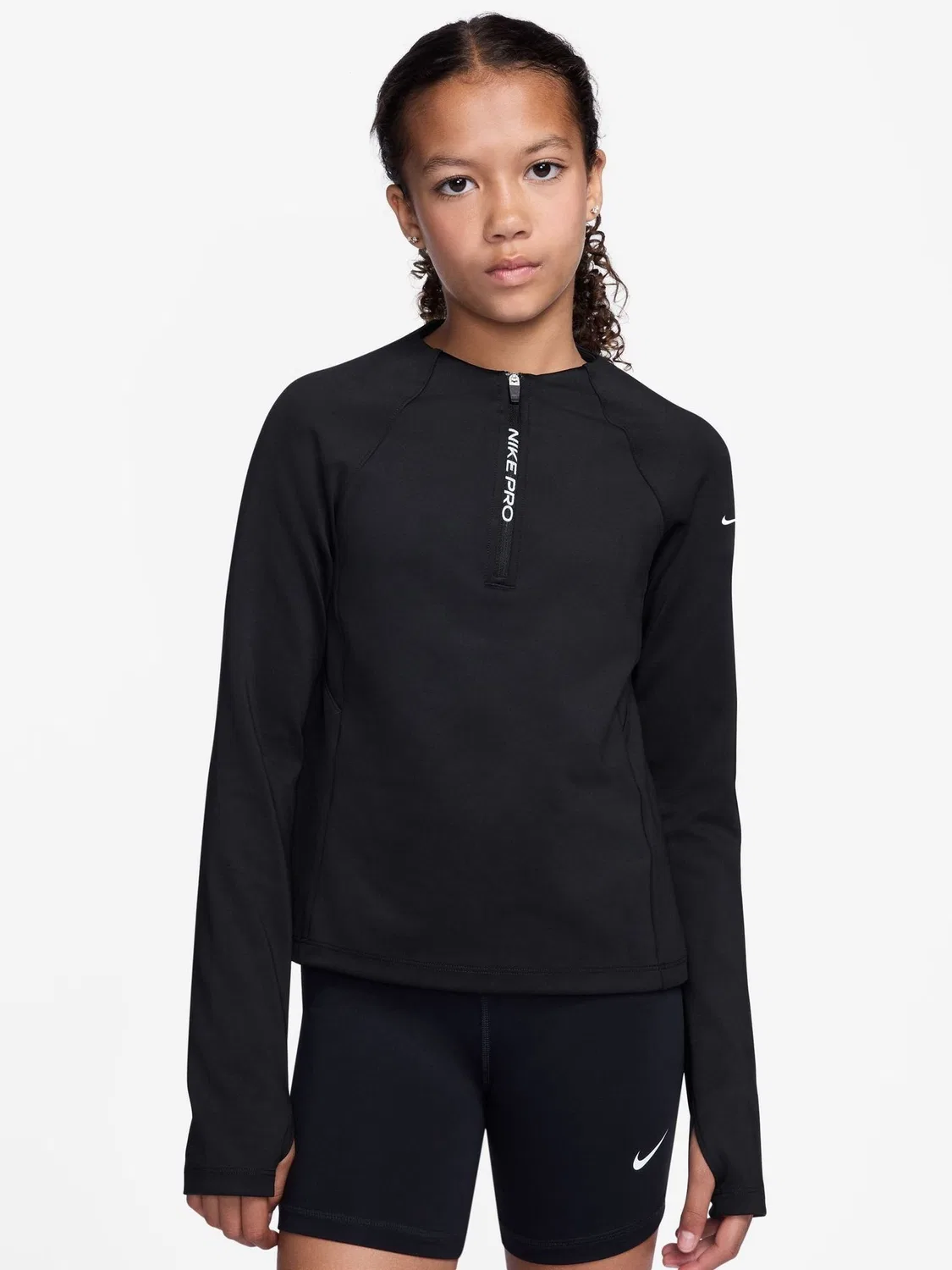 Топ Nike Pro Dri-FIT Half-Zip Long Sleeve, черный