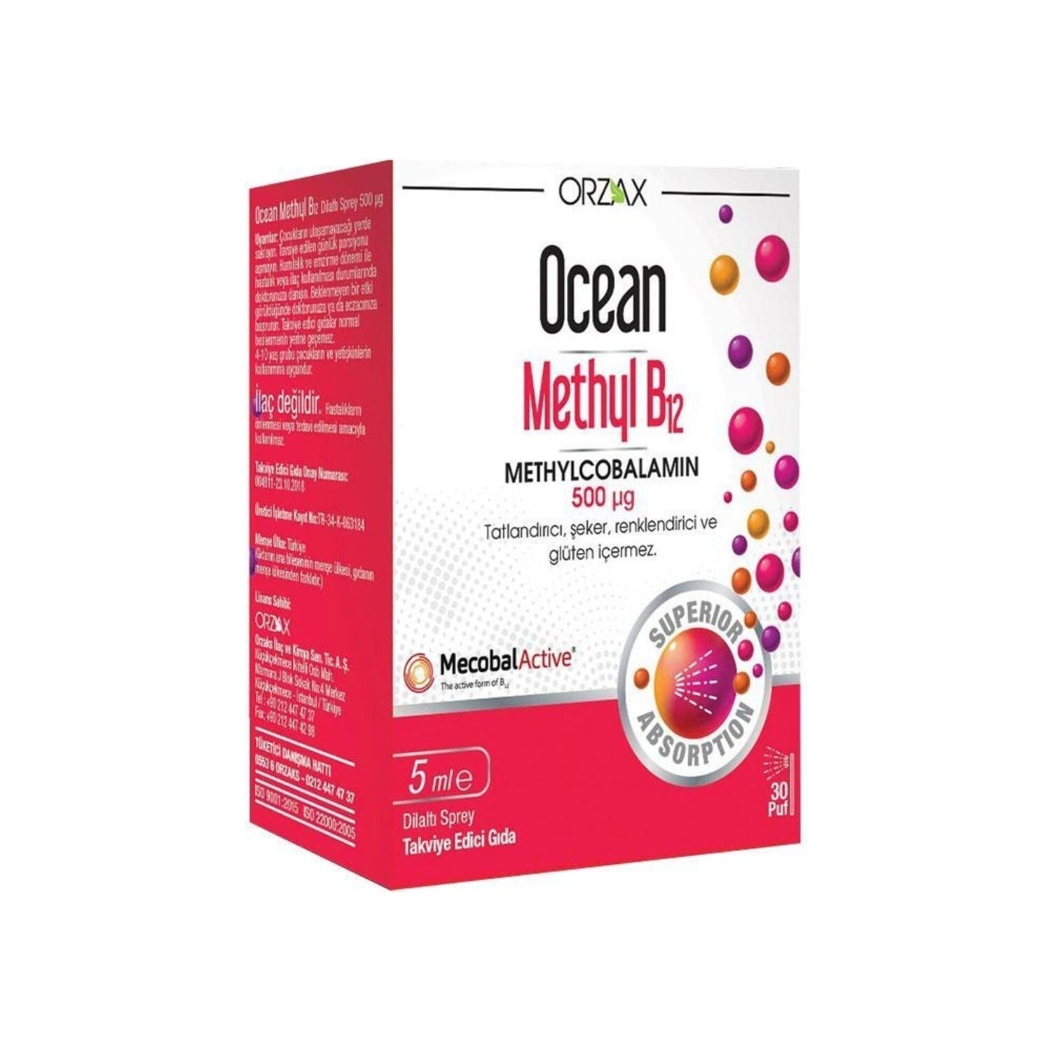 

Спрей Ocean Orzax Methyl B12, 5 мл