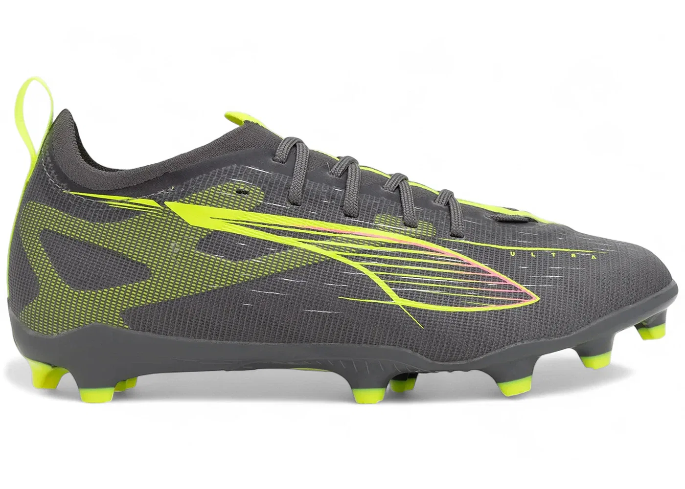 Детские бутсы Puma Ultra 5 Pro FG/AG Jr, Matte Aged Silver Yellow Alert Sun Struck