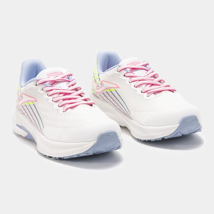 Детские кроссовки для мальчика с легким верхом Joma Super Cross Jr 2402 Blanco Celeste Rosa, Белый — фото 2