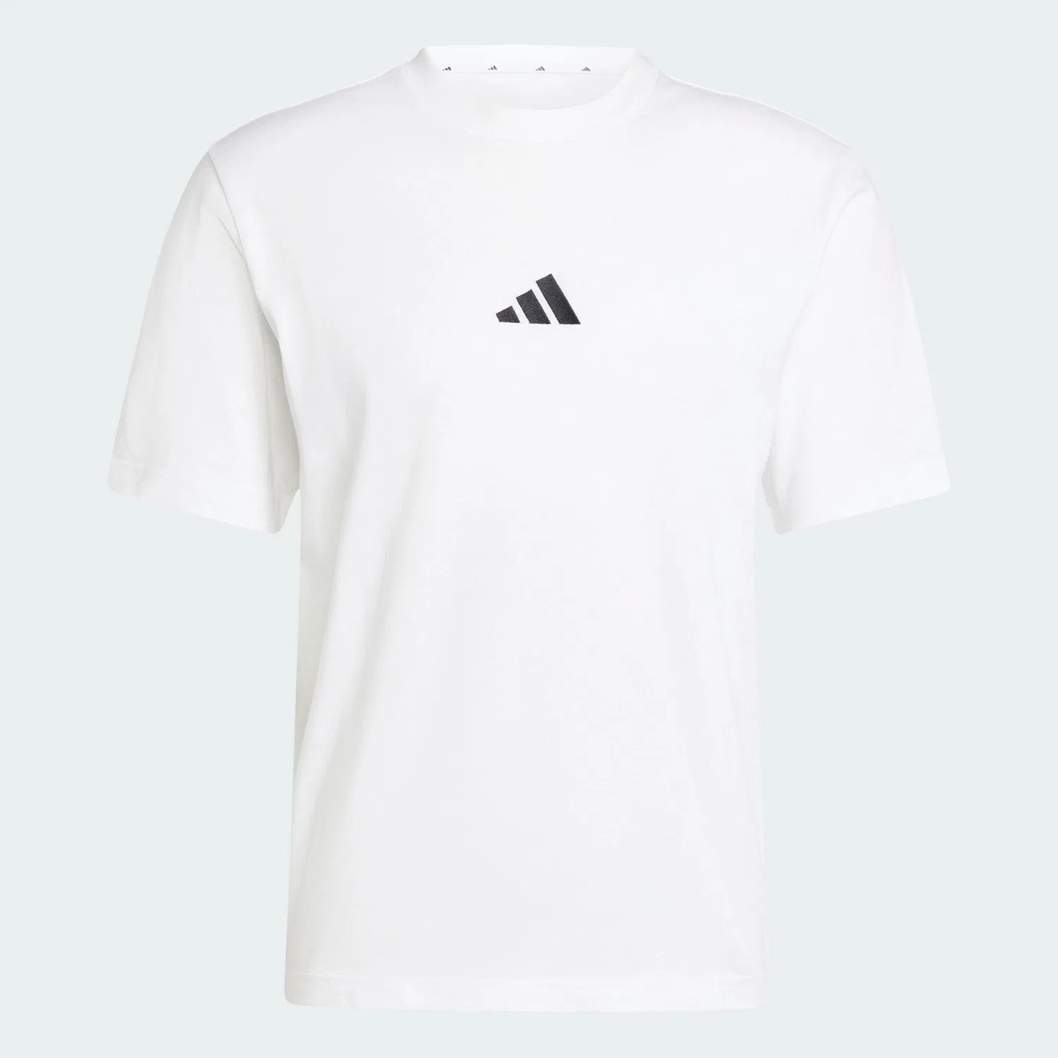 Мужская футболка с логотипом Essentials Small Logo Single Jersey Adidas, Weiss Schwarz — фото 2