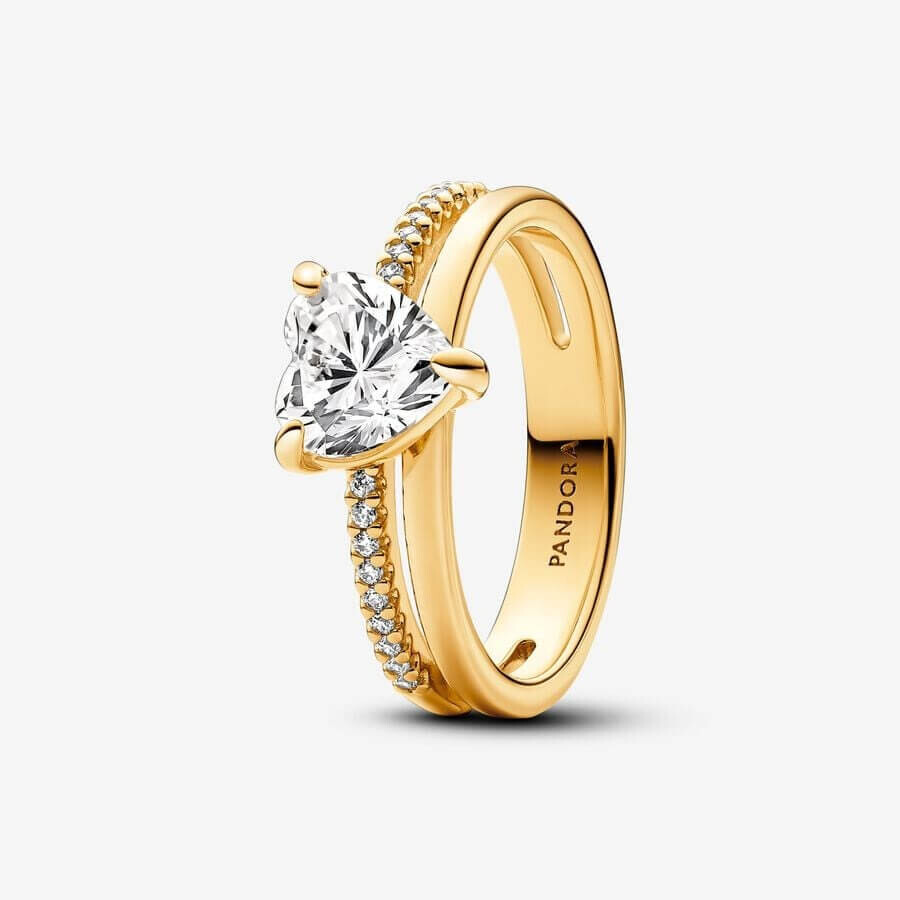 

Кольцо Pandora Timeless Double Band Heart, золото