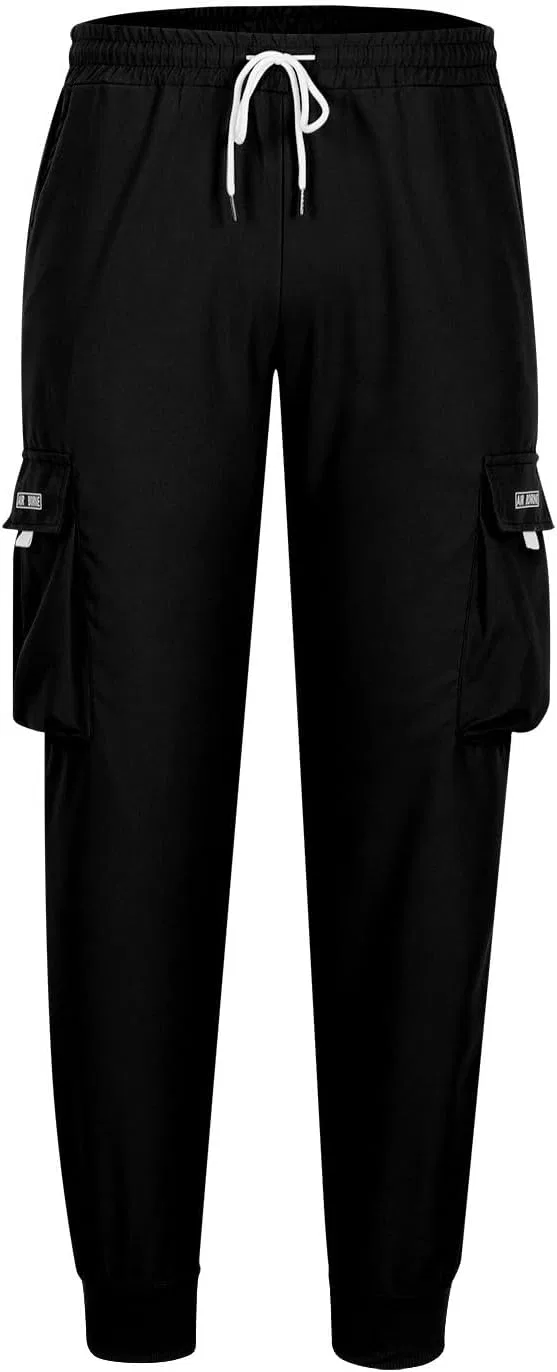 Мужские карго-джоггеры с эластичным поясом, свободного кроя, Techwear, чёрный — фото 3
