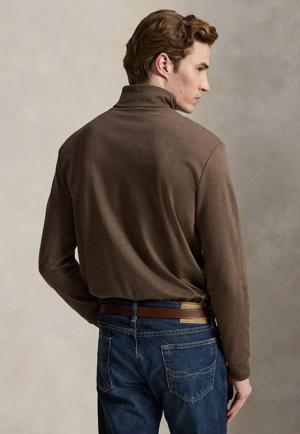 Мягкая хлопковая водолазка с длинными рукавами Polo Ralph Lauren, Nutmeg Brown Heather — фото 3