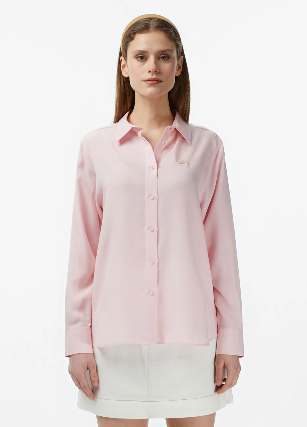 Блузка Lacoste slim fit, розовая