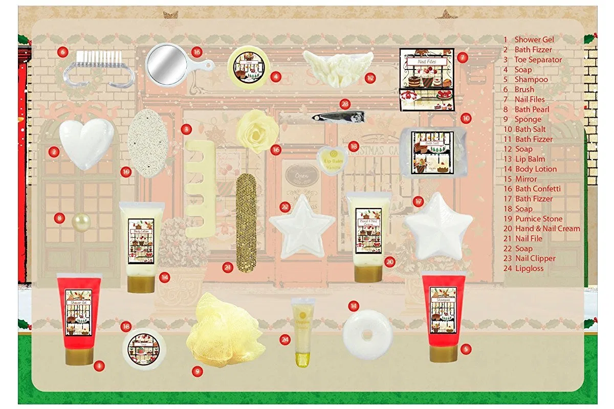 Адвент-календарь Bath & Body Cake Shop, accentra, 24 предмета, 28x10x34 см — фото 3